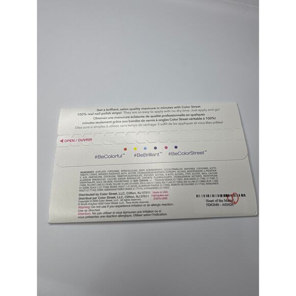 NWT Color Street “Heart of the Matter” Glittering Black Red Hearts Nail Strips - Picture 4 of 4